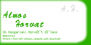 almos horvat business card